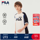 FILA【涼感】斐樂(lè)兒童童裝上衣2025年秋季新款男大童純棉短袖T恤 云菇白-WT 165
