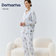 DOMIAMIA月子服孕婦夏季薄款產(chǎn)后哺乳寬松睡衣側(cè)邊開口吸汗透氣孕婦裝 全棉套裝-圣卡梅奧(含哺乳口) L【推薦120-140斤】