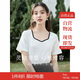 茵曼（INMAN）簡(jiǎn)約通勤顯瘦別致法式撞色桃心領(lǐng)短袖T恤女F18314|434 米白色 XL 
