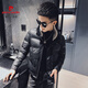 皮爾卡丹（pierre cardin）棉襖短款棉服外套2025新款皮棉衣男冬季加厚保暖修身休閑帥氣 黑色 XL