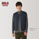 無印良品（MUJI） 男式 輕量羽絨便攜式 背心 馬甲 馬夾 保暖易收納 冬季 深藏青色 L 175/100A