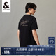 杰克·瓊斯（JACK&JONES）男裝短袖t恤男夏季新款潮流100%純棉休閑半袖T恤男士刺繡純色短袖 E40 黑色 M 175