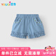 優(yōu)奇女童褲子夏季嬰兒花邊短褲夏新款休閑小童洋氣五分褲寶寶外穿褲子