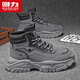 回力男鞋馬丁靴男防水高幫工裝鞋戶(hù)外休閑復古潮鞋子男1796 灰黑 42