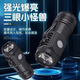 戶外鋁合金家用便攜強光小手電筒蓮花燈頭白激光遠(yuǎn)射變焦激光炮 【ABS塑料】帽夾小電筒