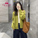 蜜樂奇綠色毛衣外套女秋冬季2025新款小香慵懶風針織開衫感穿搭上衣 綠色 S 80-95