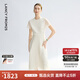 朗姿【蘭亭敘】真絲提花長(zhǎng)裙氣質(zhì)設(shè)計(jì)2025年夏季新款高級(jí)感連衣裙 米白色 M