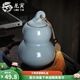 龍寅茶葉罐茶具陶瓷家用汝窯茶罐密封儲(chǔ)物大容量醒茶罐茶具配件 葫蘆茶葉罐380ml1個(gè)