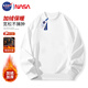 NASA GISS圓領(lǐng)衛衣男純色基礎款上衣情侶款百搭長(cháng)袖T恤 白色圓領(lǐng)加絨 3XL 