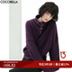 COCOBELLA復(fù)古半開拉鏈高領(lǐng)粗針毛衣秋冬氣質(zhì)POLO針織衫MZ191 葡萄紫 L