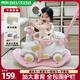 ANGI BABY兒童搖搖馬木馬1-3歲寶寶生日禮物玩具木馬三合一帶護欄兒童搖馬 珊瑚粉【大靠背+全包圍護欄+坐墊+搖搖馬】 兒童玩具多功能搖搖車寶寶周歲生日新年禮物