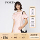 PORTS寶姿 秋季新品女裝露肩短袖連衣裙SA9D032GFD026 淺粉 S (4)