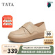他她（TATA）一腳蹬女鞋休閑運動風(fēng)牛津鞋2025春7A424AM5 杏色 39