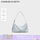 CHARLES&KEITH柔軟拉鏈?zhǔn)今薨檰渭绨赶掳可掌呦ΧY物CK2-40782472 Sea Salt Blue海鹽藍色 S