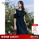 歌莉婭黑色顯瘦連衣裙夏裝名媛禮服裙子女裝小個子氣質(zhì)125R4H6P0 00B黑色 M