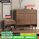 PALULA BUFFY法國品牌實木鞋柜門口入戶柜換鞋凳靠墻入戶進(jìn)門鞋柜大容量鞋架 胡桃色1.0米三門三抽+換鞋凳