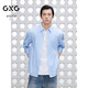 GXG男裝七分袖襯衫2025年夏季新品  藍條紋 XL