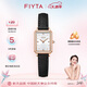 飛亞達(dá)（FIYTA）女士手表傾城系列小方表 白盤黑皮帶時(shí)尚 十大禮物送女友