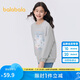 巴拉巴拉童裝女童衛(wèi)衣春裝2024中大童長袖上衣圓領套頭萌寵潮208124121002