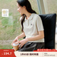 茵曼簡約娃娃領(lǐng)刺繡針織衫2025夏季女裝新款休閑通勤顯瘦短袖上衣 花紗色 L