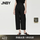 江南布衣（JNBY）夏季女裝鉛筆褲簡約休閑九分褲錐形全棉5O4E12480 001/本黑 L