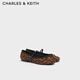 CHARLES&KEITH蝴蝶結平底瑪麗珍鞋單鞋女生日禮物CK1-71720057 Animal Print Brown棕色（新色） 39