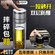 颯望德國一鍵開蓋車載雙層玻璃杯單手按壓開啟水杯玻璃泡茶杯男士杯子 【一鍵開蓋】輕奢銀-雙層高硼硅 300ml