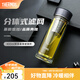 膳魔師（THERMOS）雙層玻璃杯男女茶水分離杯水杯車載便攜泡茶杯生日禮物TCGE-400 灰色 400ml