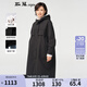 斯琴冬季女黑色純棉連帽單排扣寬松休閑長(zhǎng)款厚款棉服外套 BADS02902 黑色 M