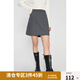 獨(dú)束大碼女裝秋季新款時(shí)尚通勤學(xué)院風(fēng)半身裙微胖高腰顯瘦A字短裙 雅灰 4XL (尺碼：6)