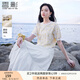 香影奶黃色小雛菊針織短袖t恤女2025夏裝新款圓領(lǐng)洋氣小個(gè)子上衣 黃色 L 165/88A/110-125斤
