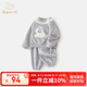 班喜迪女童套裝秋裝2025新款洋氣兒童衛(wèi)衣褲子春秋季時髦寶寶衣服兩件套 灰色 110