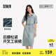 森馬（Semir）森柔牛仔|商場(chǎng)同款牛仔連衣裙女腰帶2025夏季新款開叉工裝裙 牛仔淺黃泥染80331 M