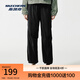 斯凱奇（Skechers）閃穿褲2025新款夏女傘兵褲闊腿褲吸濕速干運(yùn)動(dòng)褲降落傘褲P225W292 碳黑/0018 M