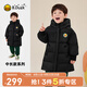 B.Duck小黃鴨童裝男童羽絨服加厚中長款冬季過年兒童上衣紅色新年衣服 黑色 130 cm