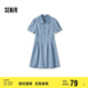 森馬（Semir）森柔牛仔|牛仔連衣裙女泡泡袖甜酷俏皮夏季涼感短裙103324114002