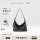 VANESSA HOGAN【張雅欽同款】VH女包欣冉hobo包頭層植鞣牛皮斜挎單肩包七夕禮物 耀石黑-中號(hào)+綠野仙蹤禮盒