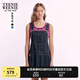 Teenie Weenie小熊連衣裙女2025年夏季新款學(xué)院風(fēng)活力牛仔背帶裙短裙女 深藍(lán)色 XS