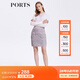 PORTS寶姿商場同款女裝半裙春夏時尚通勤修身半身裙SM8K219MZX007 霧渺粉混色 S