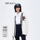 MO&Co.毛衣外套秋冬復(fù)古學(xué)院風(fēng)毛絨章仔絞花肌理含酒紅摩安珂 米白色 S