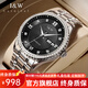 I&W CARNIVAL HWGUOJI[新年禮物] 瑞士品牌手表男機械表商務(wù)男士手表夜光防水男表 黑面鋼帶|進(jìn)口機芯|定制刻字