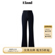 ELAND衣戀牛仔褲女復古風微喇顯瘦通勤長褲2024冬季新款 深牛仔色(57)D/Indigo S