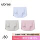 ubras無尺碼包臀無痕隱形高彈女士?jī)?nèi)褲女7A抗菌棉襠平角褲-3條裝均碼