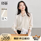 歐莎（OSA）啞光緞面經(jīng)典襯衫女士設計感2025年秋新款職業(yè)面試襯衣高智感穿搭 淺杏色 L