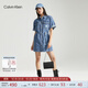 Calvin Klein小眾單肩包禮物荔枝紋包包金屬搭扣鏈條翻蓋CK女包斜挎包DH2806 UB1-太空黑 OS