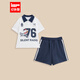 IEFMINI【愛依服童裝】2025夏季新款韓版時(shí)尚休閑運(yùn)動(dòng)風(fēng)上下套褲 白 130
