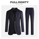 FULL MONTY羊毛西服套裝男高檔修身輕商務(wù)西裝套裝職業(yè)正裝結(jié)婚禮服 藏青色1207（偏深藏青色） 44 碼上衣【西褲尺碼找客服備注】