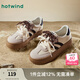 熱風(fēng)（Hotwind）運(yùn)動(dòng)休閑鞋秋季女士時(shí)尚松糕跟系帶復(fù)古休閑 時(shí)尚柔韌質(zhì)感 米黑 36 230mm