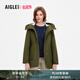 AIGLE艾高棉服秋季MTD防風防雨透汽SORONA舒適保暖時尚外套女士 軍綠 BE571 M (38) (165/88A)