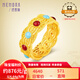 詩普琳黃金戒指 古法黃金花絲女戒足金戒指女款送禮自戴七夕禮物 13號(hào)圈口約5.35g克重多退少補(bǔ)